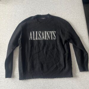 All Saints Black Crewneck Sweater